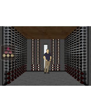 Wine display furnitures in steel wires for 1056 bottles and 132 magnums VISIORACK