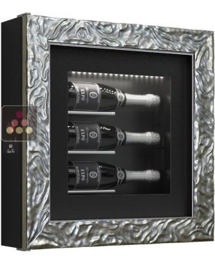 Silent refrigerated wine frame display for 3 bottles of wine or Champagne CALICE DESIGN