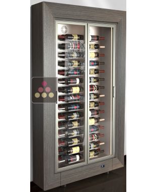 Professional multi-temperature wine display cabinet - 36cm deep - Horizontal bottles CALICE DESIGN