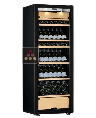 Multi-Purpose Ageing and Service Wine Cabinet for cold and tempered wine - 3 temperatures - Inclined bottles - Full Glass door TRANSTHERM