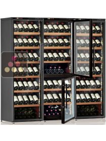 4-temperature combination of wine service or storage cabinets CALICE