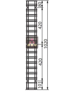 Wall mounted bar for matte black Visiorack (Height 102cm) VISIORACK