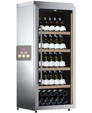 Freestanding single temperature wine cabinet for storage or service - Stainless steel cladding - Inclined bottles CALICE