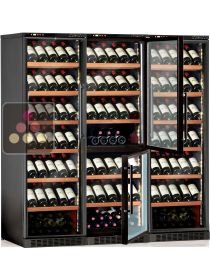 Built-in combination of 3 wine service or storage cabinets - 4-temperature CALICE