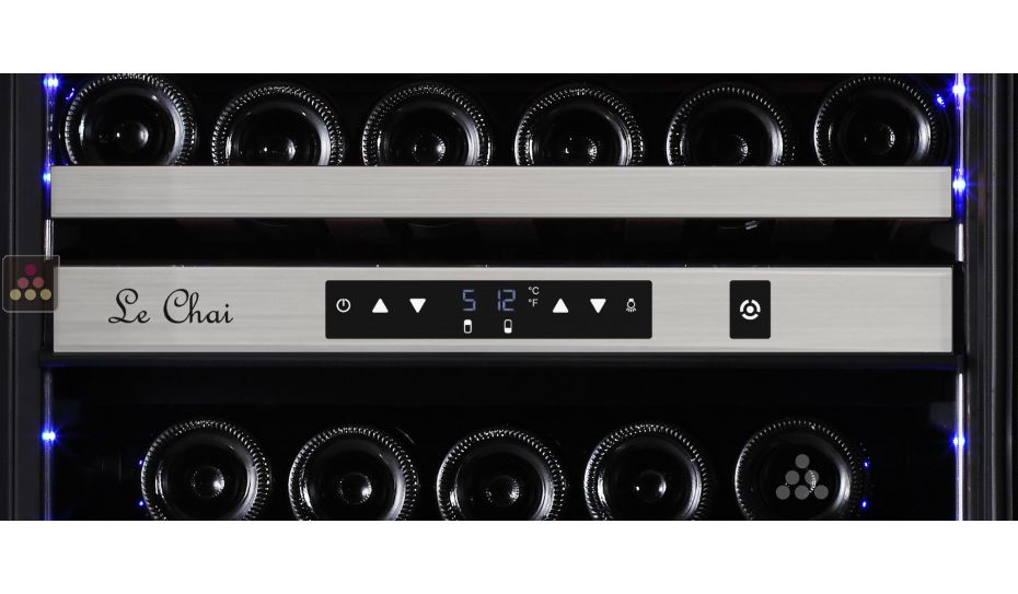 Dual temperature built in wine cabinet for service or aging self-ventilated