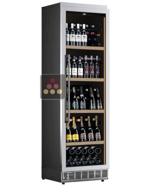 Single temperature built in wine cabinet for storage or service - Stainless steel front - Mixed shelves CALICE