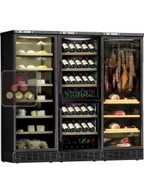 Built-in combination of 1 wine cabinet, a delicatessen cabinet and a cheese cabinet CALICE
