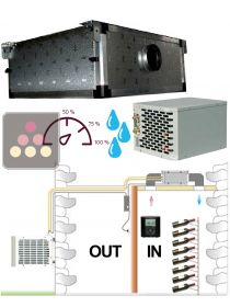 Air conditioner for wine cellar up to 2200W with ducted evaporator and humidifier - Horizontal ducting FRIAX