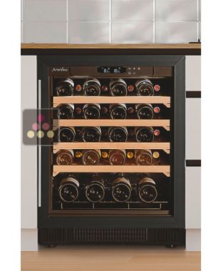 Multi temperature built-in wine service and storage cabinet - Sliding shelves ARTEVINO