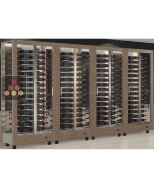 Combination of 4 professional multi-purpose wine display cabinet - 4 glazed sides - Magnetic and interchangeable cover CALICE DESIGN