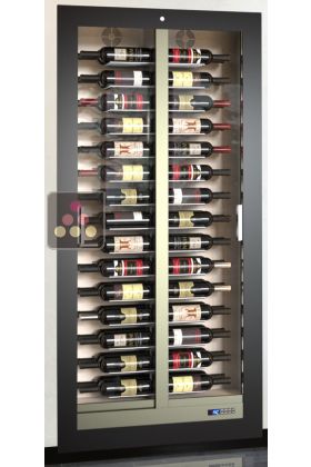 Built-in multi-purpose wine display cabinet for service and storage - 36cm deep - Without cladding