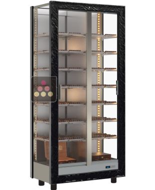 Professional refrigerated display cabinet for chocolates - 3 glazed sides - Wooden cladding CALICE DESIGN