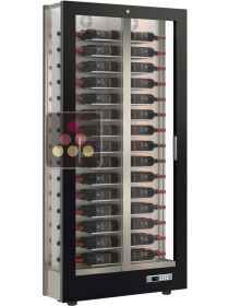 Multi-temperature wine display cabinet for service and storage - 36cm deep - 3 glazed sides - Horizontal bottles CALICE DESIGN