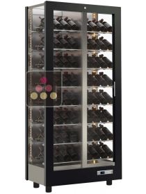 3-sided refrigerated display cabinet for wine storage or service - Without frame door CALICE DESIGN