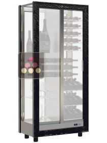 Professional multi-temperature wine display cabinet - 4 glazed sides - Magnetic and interchangeable cover - Without shelves CALICE DESIGN