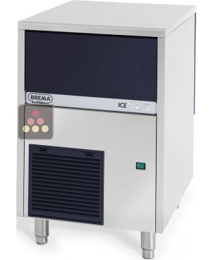 Hollow ice cube maker up to 40kg/24h with 15kg of integrated storage - Freestanding - Air-cooled condenser BREMA