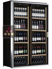 Combined 2 Single temperature wine service & storage cabinets - Stainless steel frame CALICE