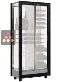 Professional multi-temperature wine display cabinet - 4 glazed sides - Without shelves - Without cladding CALICE DESIGN