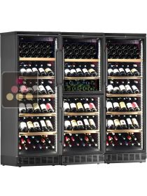 Built-in combination of 3 wine service or storage cabinets - 4 temperature CALICE