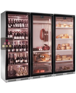 Combination of 3 refrigerated display cabinets for wine, cold cuts and cheese BRERA