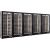 Combination of 5 professional multi-temperature wine display cabinets - 36cm deep - 3 glazed sides - Magnetic and interchangeable cover