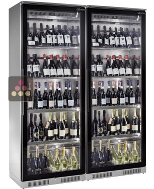 Combined single or multi-temperature wine service cabinet  - Vertical and inclined bottles BRERA