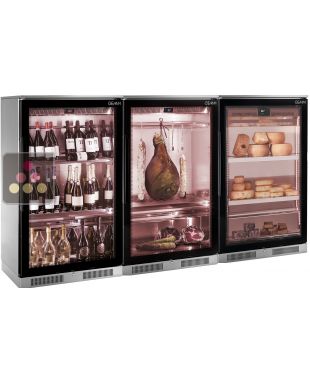 Combination of 3 refrigerated display cabinets for wines, cold cuts and cheese BRERA