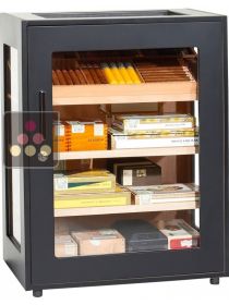 Compact Black Lacquered Cigar Humidor  Adorini