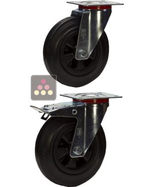 Cellar base arrangement with 4 swivel casters - Height 85 mm CALICE