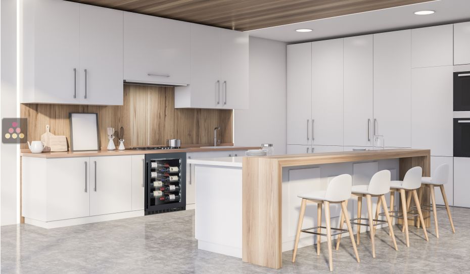 Single temperature service wine cabinet - can be built-in under counter