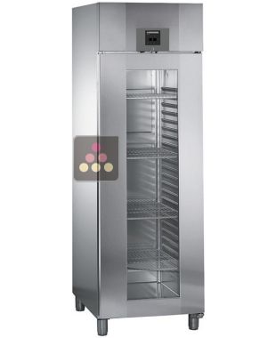 Forced-air commercial refrigerator with glass door - Stainless steel interior and exterior - 465L LIEBHERR PRO