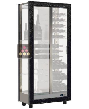 Multi-temperature display cabinet for wine storage and service - 4 glazed sides - Without shelf CALICE DESIGN