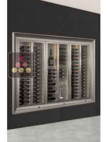 Built-in combination of 3 modular multipurpose wine cabinets on iron stand - Remote compressor R134a CALICE DESIGN