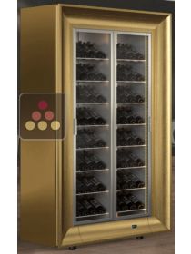 Through-glass display wine cabinet for service or storage - Inclined bottles CALICE DESIGN