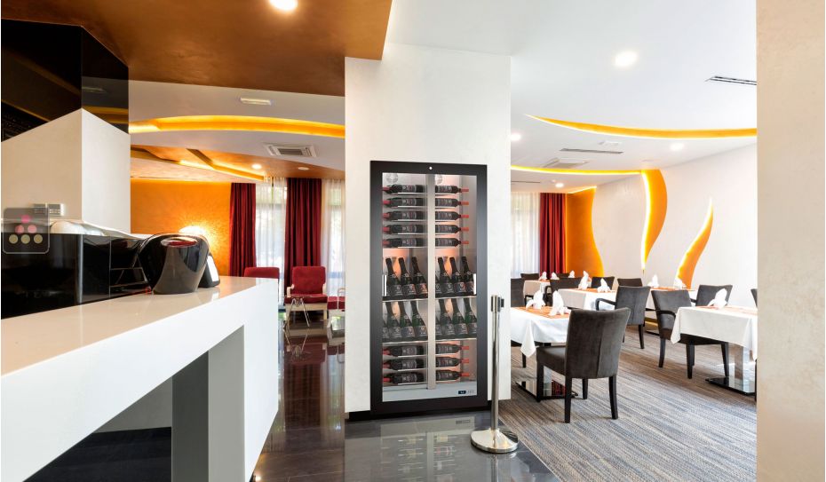Built-in multi-temperature wine display cabinet for storage or service - 36cm deep - Mixed shelves