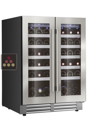 Dual temperature wine cabinet for service