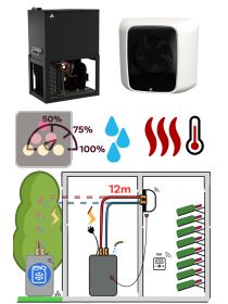 Wine cellar air conditioner - 1050 watts - Chill water loop technology - Wall evaporator - 12m connection - Cold, humidifier and heating  FRIAX