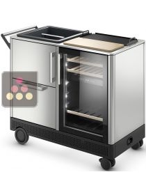 Outdoor mobile bar with dual temperature refrigerated cabinet and insulated presentation bin DOMETIC