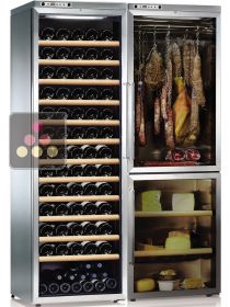 Combination of a multi-temperature wine cabinet, a cheese cabinet and a delicatessen cabinet - Pose libre CALICE