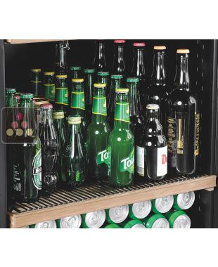 Beechwood shelf with metallic grid for vertical bottles storage ARTEVINO