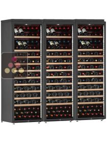 Combination of 3 Single temperature wine service or storage cabinets - Mixte shelves CALICE