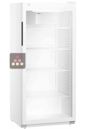 White forced-air refrigerated cabinet - Glass door - 432L
