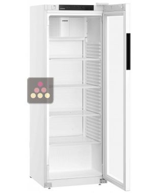 White forced-air commercial refrigerator - Glass door with side LED light - 250L LIEBHERR PRO