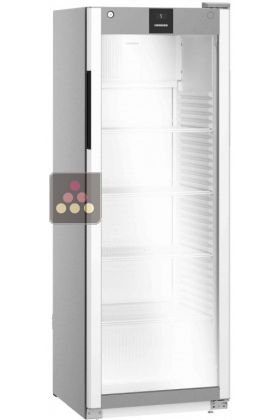 Silver forced-air refrigerated cabinet - Glass door with side LED light - 250L
