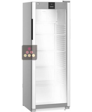 Silver forced-air refrigerated cabinet - Glass door with side LED light - 250L
 LIEBHERR PRO