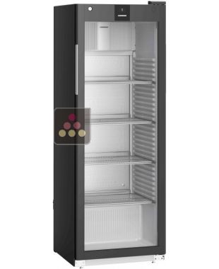 Black forced-air commercial refrigerator - Glass door with side LED light - 250L LIEBHERR PRO