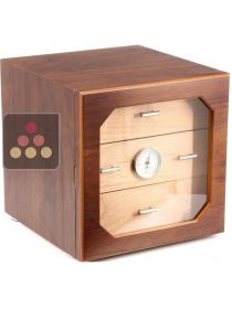 Walnut compact Cigar Humidor - 100 cigares Adorini