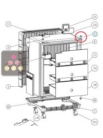 Right hand side upper hinge pin for Dometic mini-fridge ACI-DOM324B / DS300FS DOMETIC
