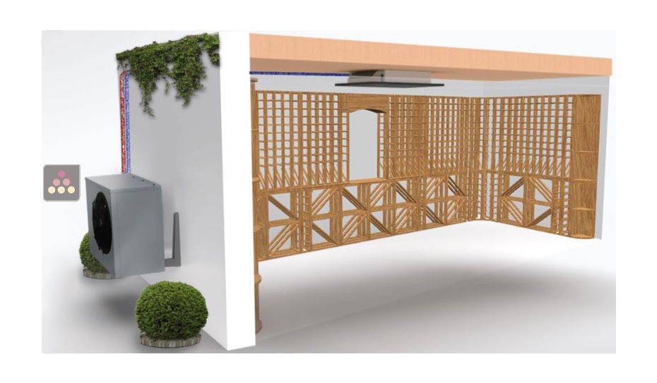 Air conditioner for natural wine cellar 900W - cold production and heating system - Ceiling unit cooler