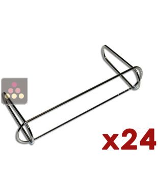 Set of 24 chrome wine cradles for 1 bottle CHAIN MY WINE